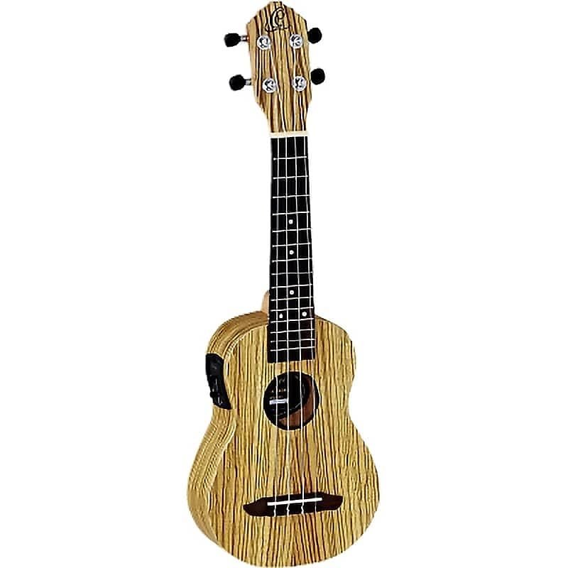 Ukelele soprano Ortega Guitars RFU10ZE Timber Series en madera de cebra satinada